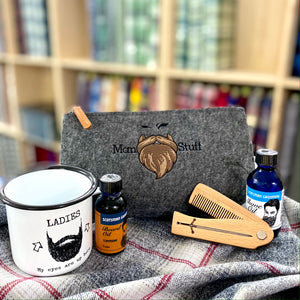 Beard Collection Embroidered Man Bags for Grooming Kit