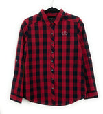 Women's Thistle Embroidered Buffalo Plaid Button-Down Shirt