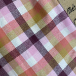 Neapolitan Shades of Cream, Pink, and Chocolatey Taupe and Deep Maroon 100% Organic Cotton Plaid Infinity and Blanket Scarves