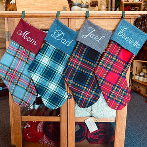 Outlander Inspired Tartan Lined and Padded Christmas Stockings - Customizable