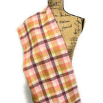 Neapolitan Shades of Cream, Pink, and Chocolatey Taupe and Deep Maroon 100% Organic Cotton Plaid Infinity and Blanket Scarves