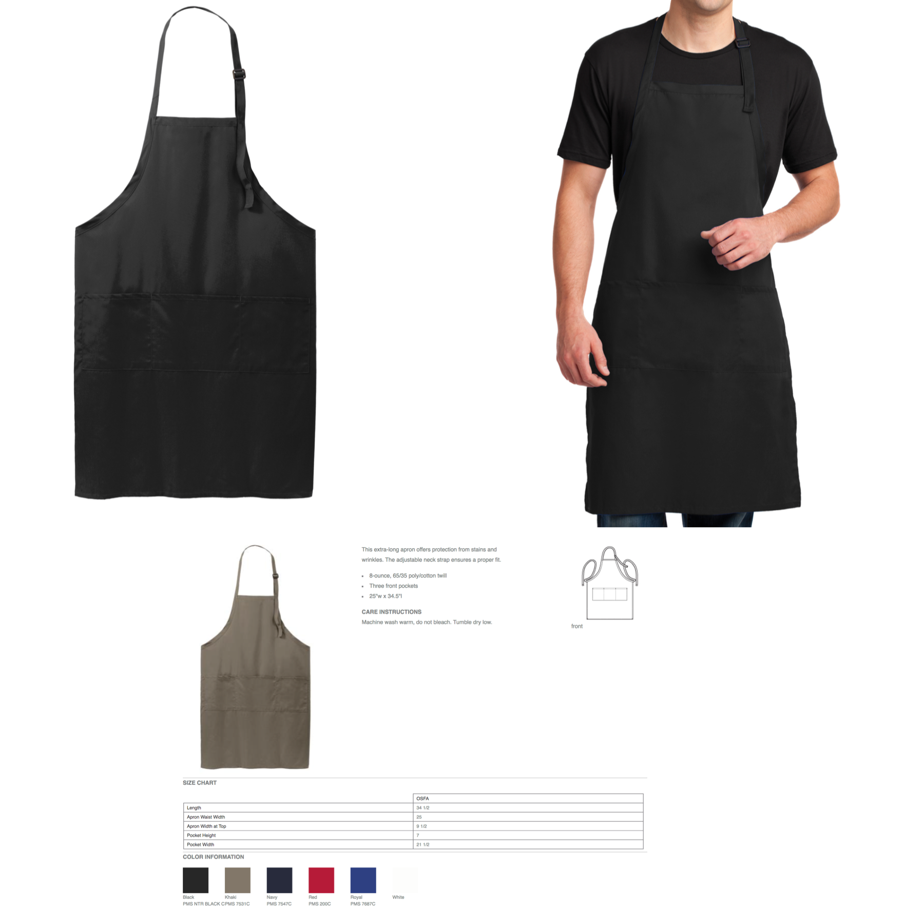 Red Hair Don't Care Embroidered Apron - Craftsman and Canvas Style Options