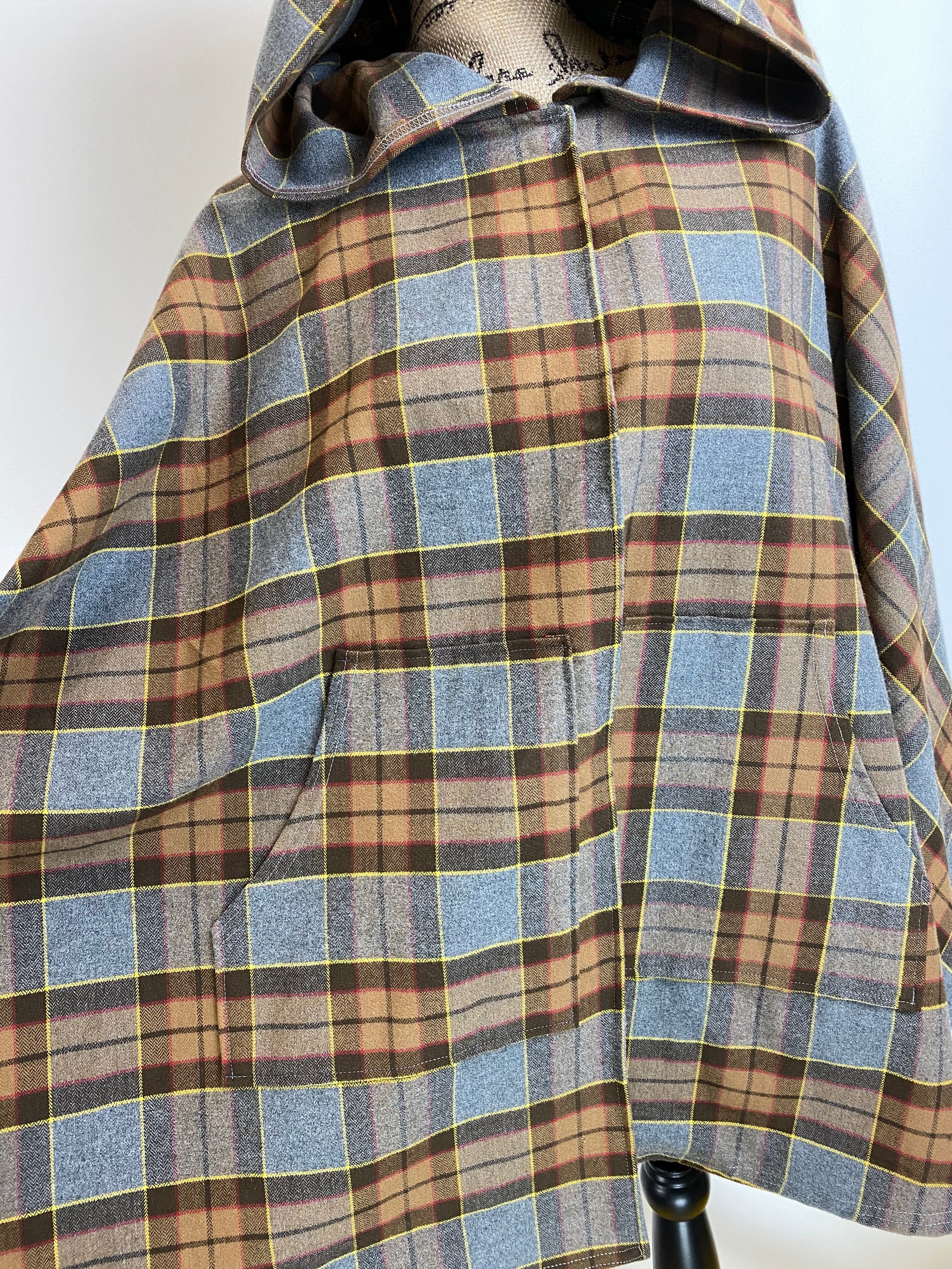 Hooded Poncho - Outlander Clan Fraser Inspired Tartan Hoodie