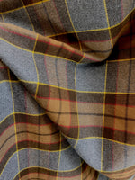 Infinity Scarf - Outlander Clan Fraser Inspired Gray, Brown, Yellow, and Red Cotton Flannel