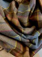Infinity Scarf - Outlander Clan Fraser Inspired Gray, Brown, Yellow, and Red Cotton Flannel