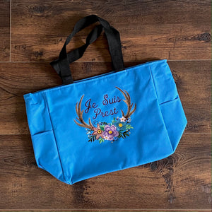 Je Suis Prest Embroidered Tote Bag - Outlander Inspiration