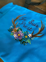 Je Suis Prest Embroidered Tote Bag - Outlander Inspiration