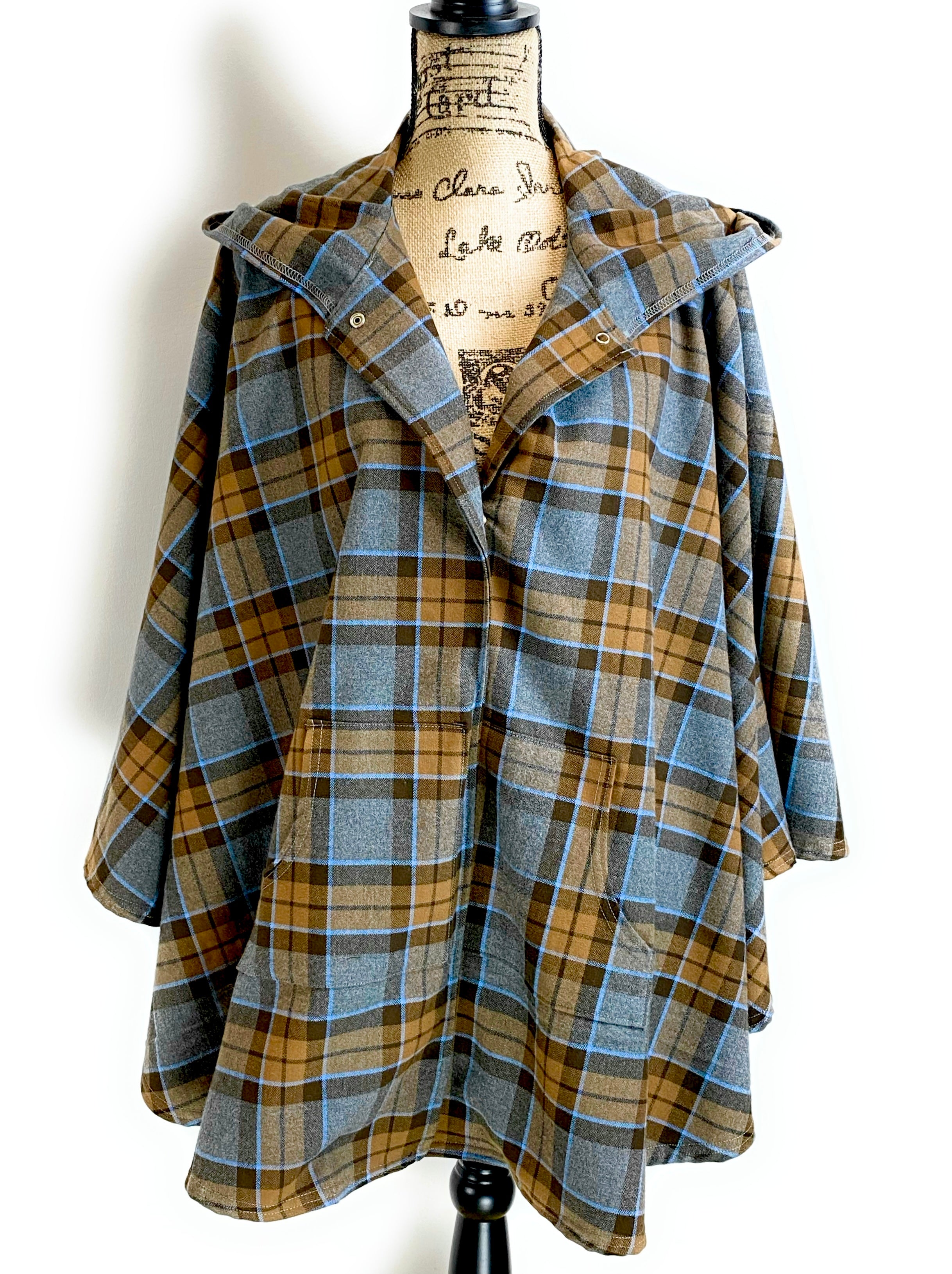 Hooded Poncho - Outlander Clan MacKenzie Inspired Tartan Hoodie