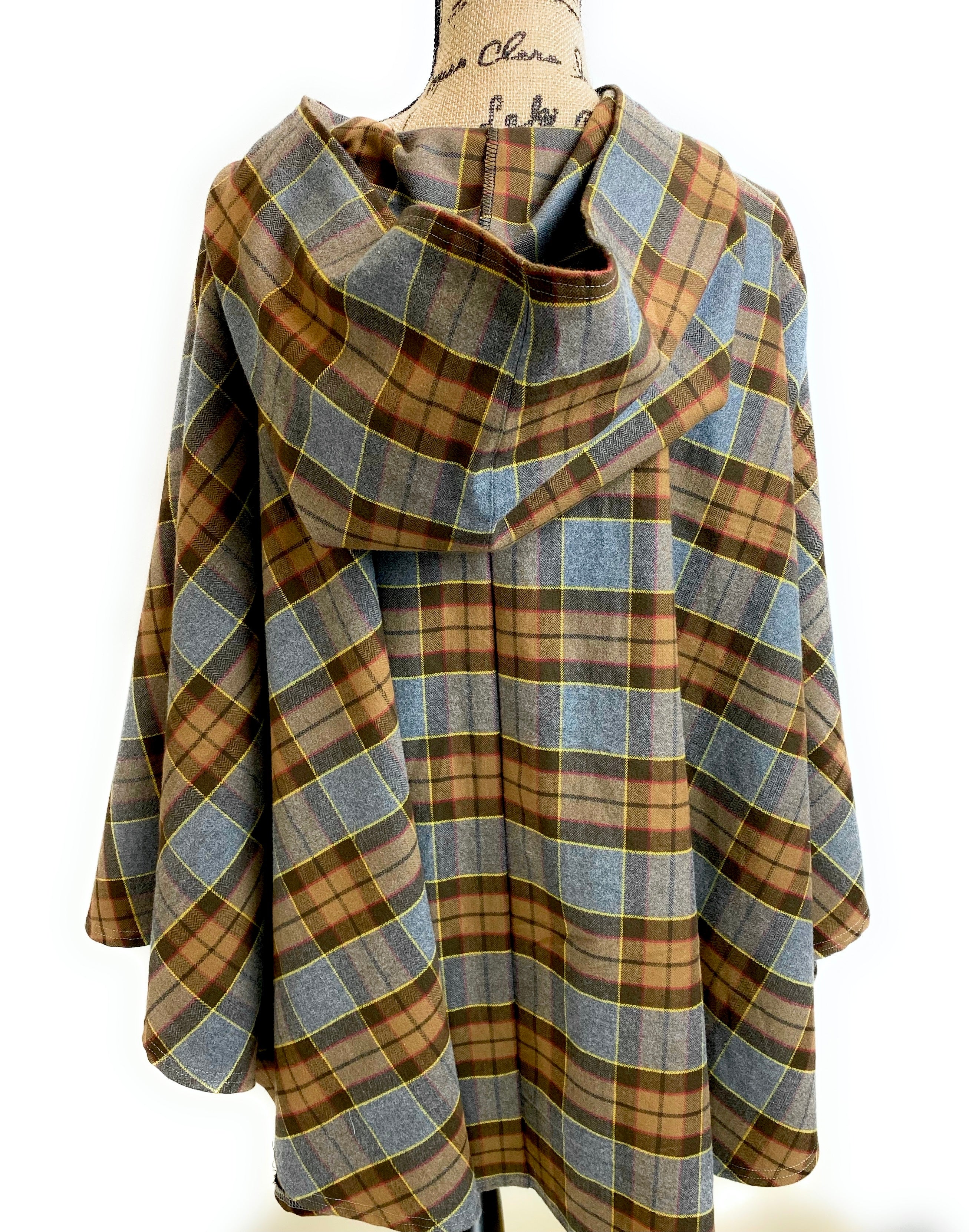 Hooded Poncho - Outlander Clan Fraser Inspired Tartan Hoodie