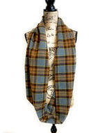 Ascot Scarf - Outlander Clan Fraser Inspired Gray, Brown, Yellow, and Red Cotton Flannel