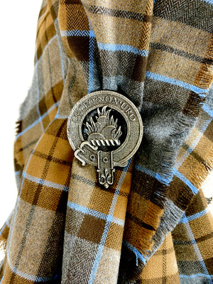 Blanket Scarf - Outlander Clan MacKenzie Inspired Gray, Brown and Light Blue Cotton Flannel