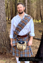 Straight Scarf - Outlander Clan MacKenzie Inspired Gray, Brown and Light Blue Cotton Flannel