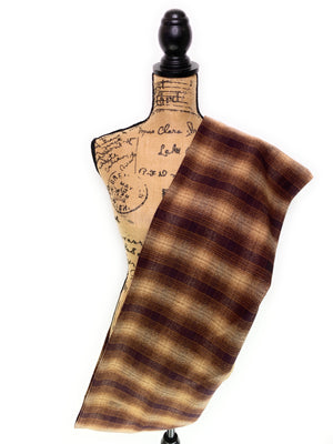 Luxe Collection Shades of Brown and Tan Ombre Plaid Infinity and Blanket Scarves