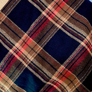 Black with Coffee Brown and Red Luxe Collection Plaid Infinity and Blanket Scarves