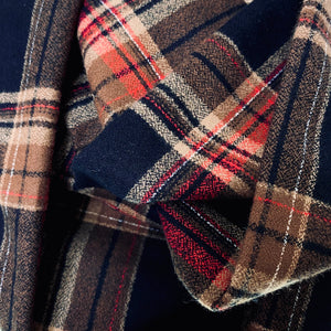 Black with Coffee Brown and Red Luxe Collection Plaid Infinity and Blanket Scarves