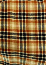 Pumpkin Spice Plaid - Fall Colors of Rusty Orange, Tan, Oatmeal Cream, and Black Plaid Infinity and Blanket Scarves