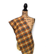 Pumpkin Spice Plaid - Fall Colors of Rusty Orange, Tan, Oatmeal Cream, and Black Plaid Infinity and Blanket Scarves