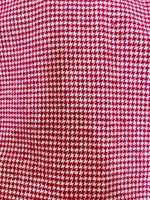 Cherry Red and White Small Houndstooth Plaid Infinity and Blanket Scarves