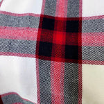 Black and White with Maroon and Cranberry Red Accents Plaid Infinity and Blanket Scarves