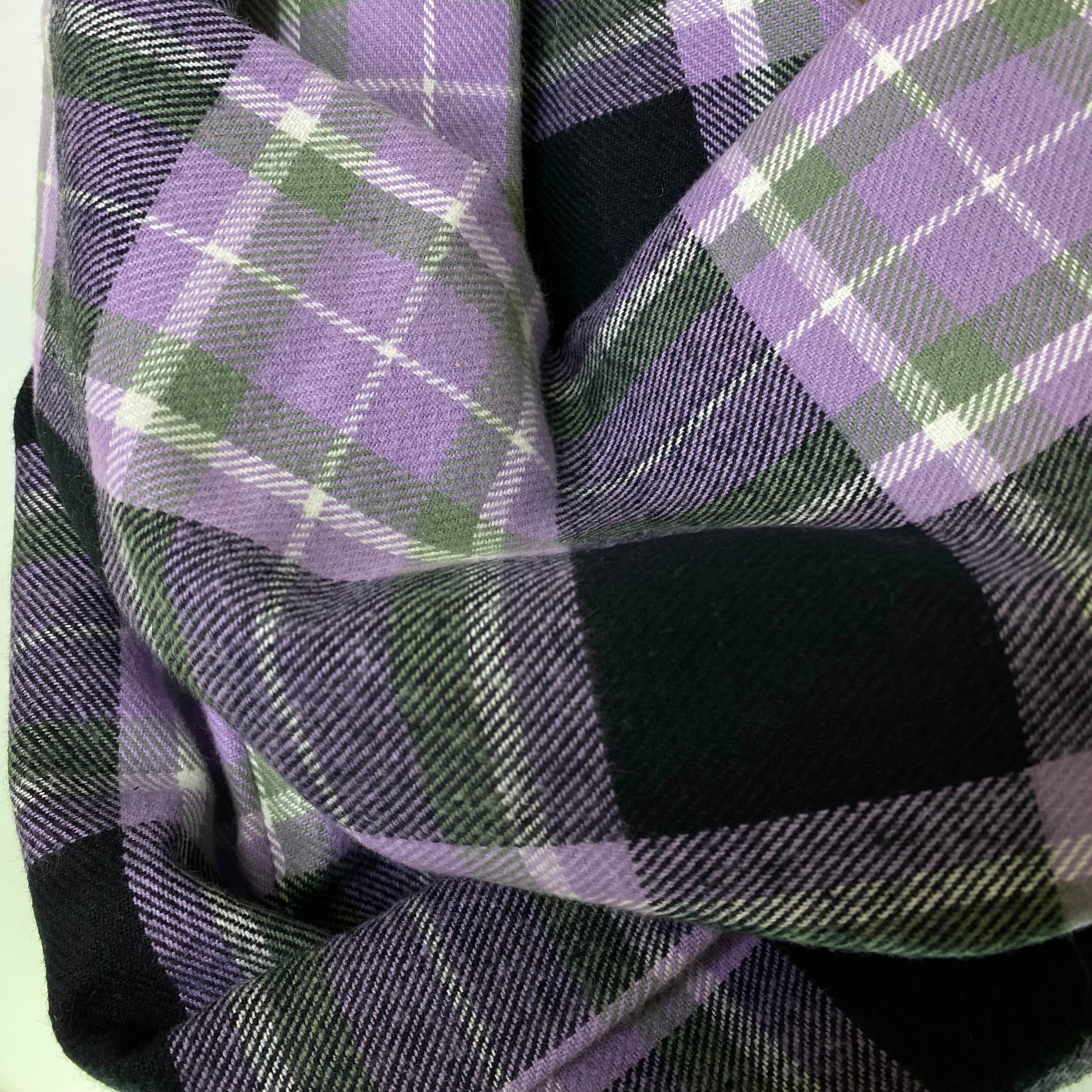 Lavender, Black, Sage Grey, and White Plaid Infinity and Blanket Scarves