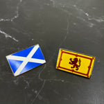 Saltire and Royal Flags of Scotland Small Enamel Coated Metal Pins