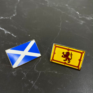 Saltire and Royal Flags of Scotland Small Enamel Coated Metal Pins