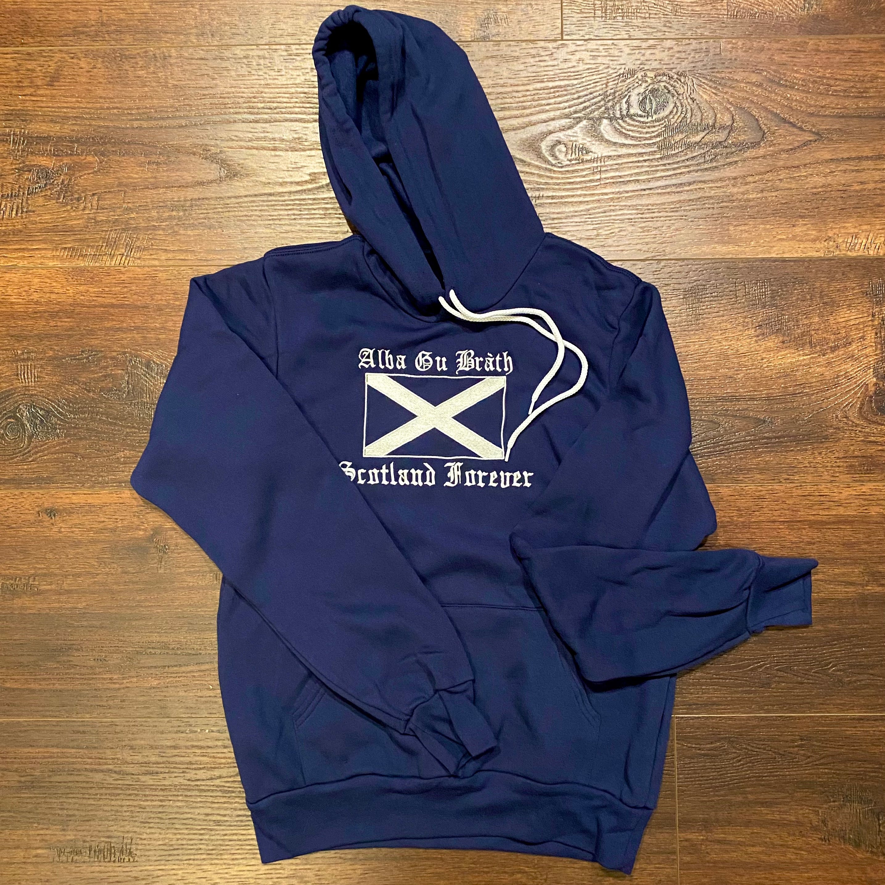 Alba Gu  Bràth, Scotland Forever Saltire Flag Fleece Unisex Sweatshirt Hoodie