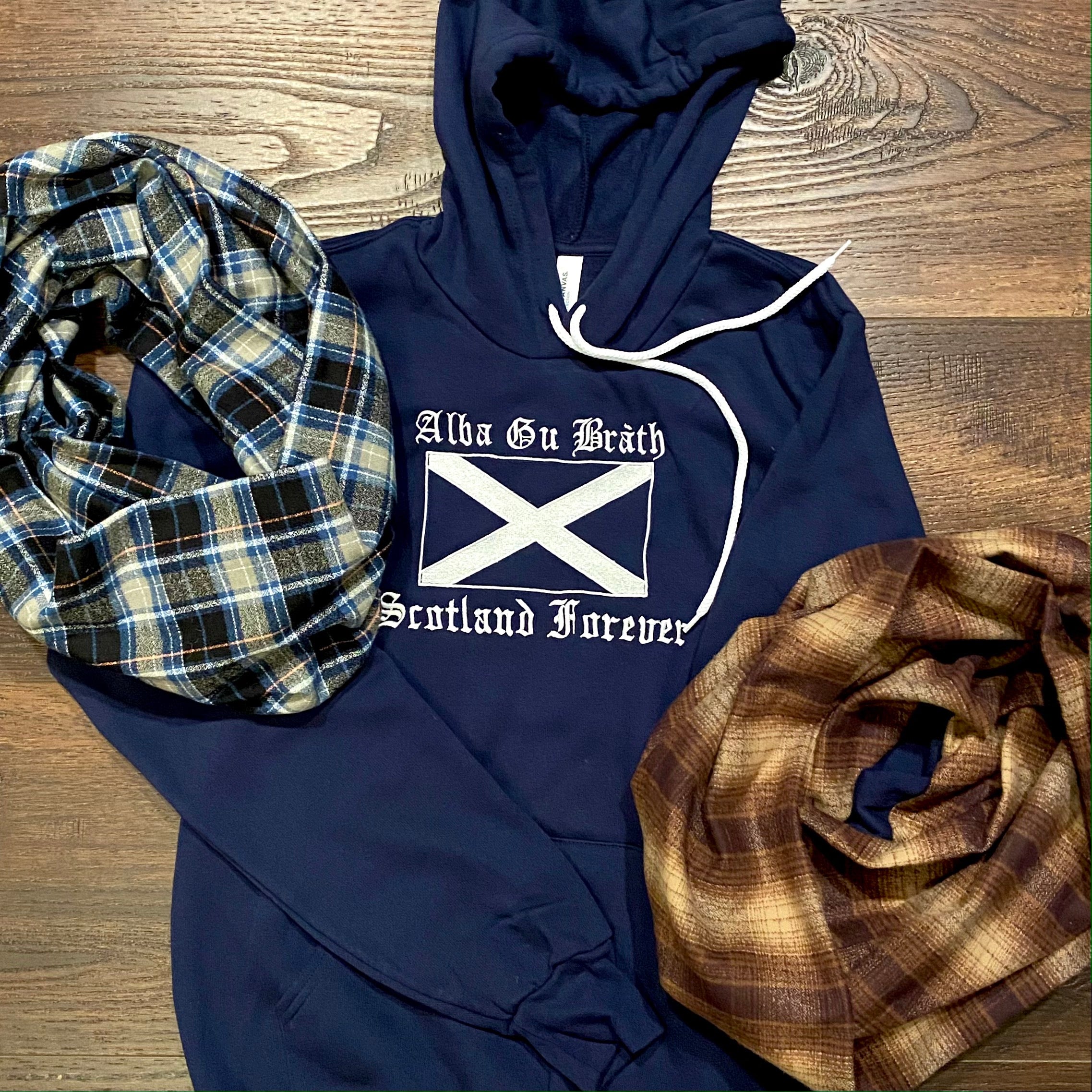 Alba Gu  Bràth, Scotland Forever Saltire Flag Fleece Unisex Sweatshirt Hoodie