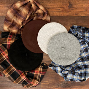 Wool Blend Felt Tam O'Shanter - Scottish Bonnet, Beret Hat - Now in 9 Colors!