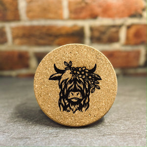 Scotland Inspired Laser Engraved Cork Coasters