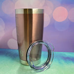 Limited Edition Rose Gold Shimmer Laser Engraved Powder Coated 20oz Double Walled Insulated Tumbler