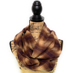 Luxe Collection Shades of Brown and Tan Ombre Plaid Infinity and Blanket Scarves