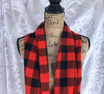 Orange and Black Lightweight Flannel Plaid Infinity or Blanket Scarf Giants Baseball Game Classic Buffalo Lumberjack Check Tartan Wrap