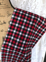 Red, White, Black, and Gray Small Check Plaid Flannel Infinity Scarf Tartan Wrap Buffalo Gingham Shawl