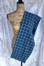 Navy Blue and Light Blue Flannel Plaid Infinity or Blanket Scarf Small Check Plaid Tartan Cowl Wrap