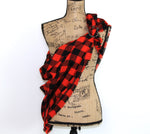 Orange and Black Lightweight Flannel Plaid Infinity or Blanket Scarf Giants Baseball Game Classic Buffalo Lumberjack Check Tartan Wrap