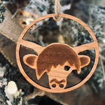 Highland Coo Hairy Cow - Wooden Ornament Collection by Acorn & Fox