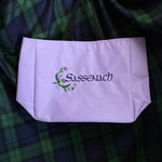 Outlander Sassenach Scottish Thistle Embroidered Heavy Canvas Tote Bag Gusseted Grocery Sack