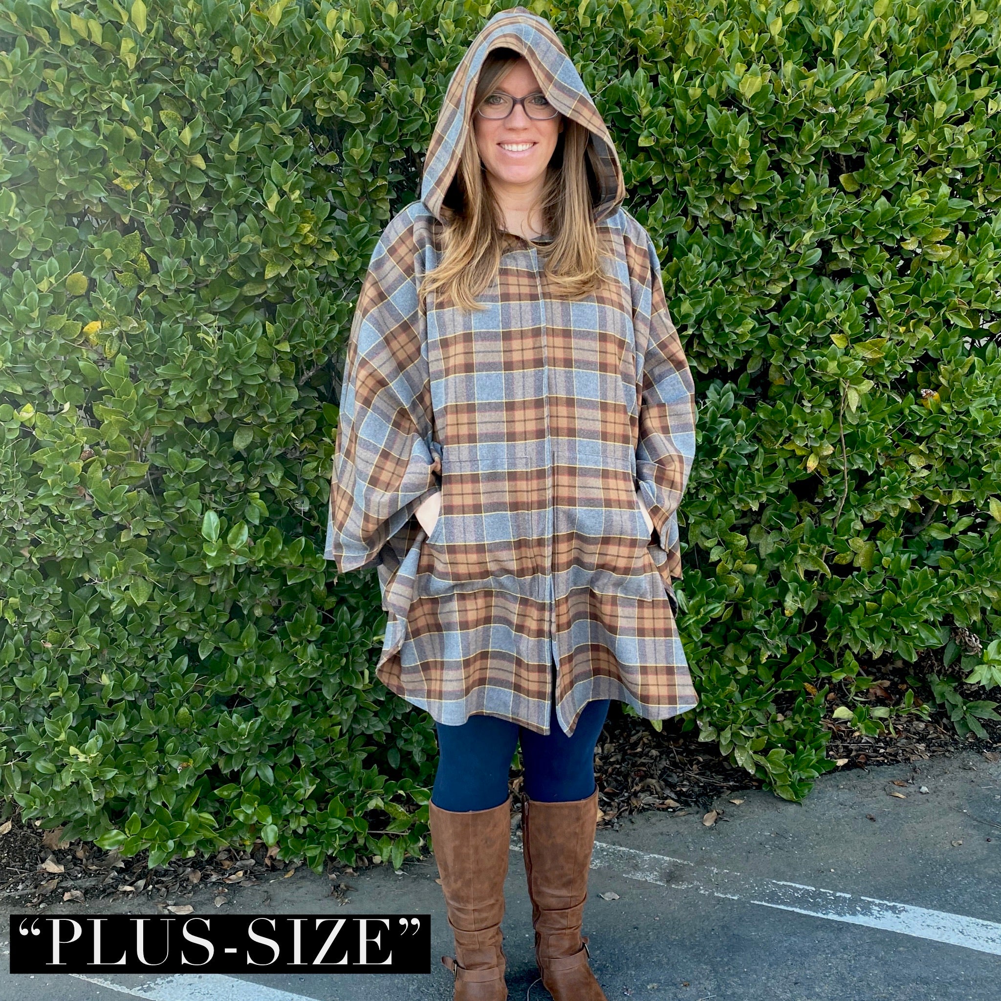 Hooded Poncho - Outlander Clan Fraser Inspired Tartan Hoodie