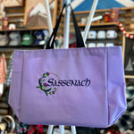 Outlander Sassenach Scottish Thistle Embroidered Heavy Canvas Tote Bag Gusseted Grocery Sack