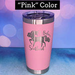 Not in the Moood Highland Cow Laser Engraved Powder Coated 20oz Double Walled Insulated Tumbler