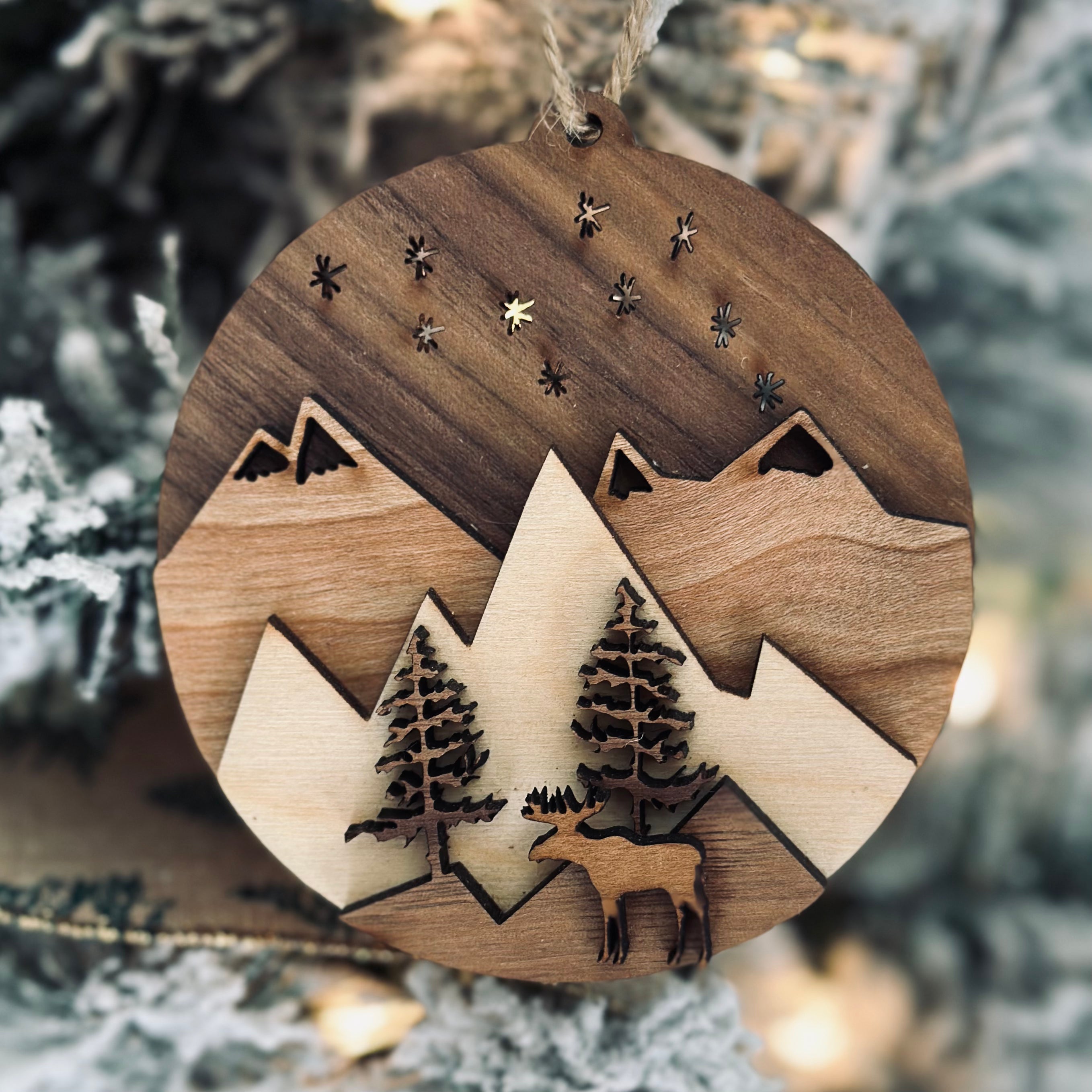 Fox Forest - Layered 3-D Wooden Ornament Collection by Acorn & Fox