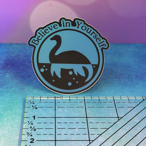 Loch Ness Monster Silhouette "Believe in Yourself" 3" Sticker