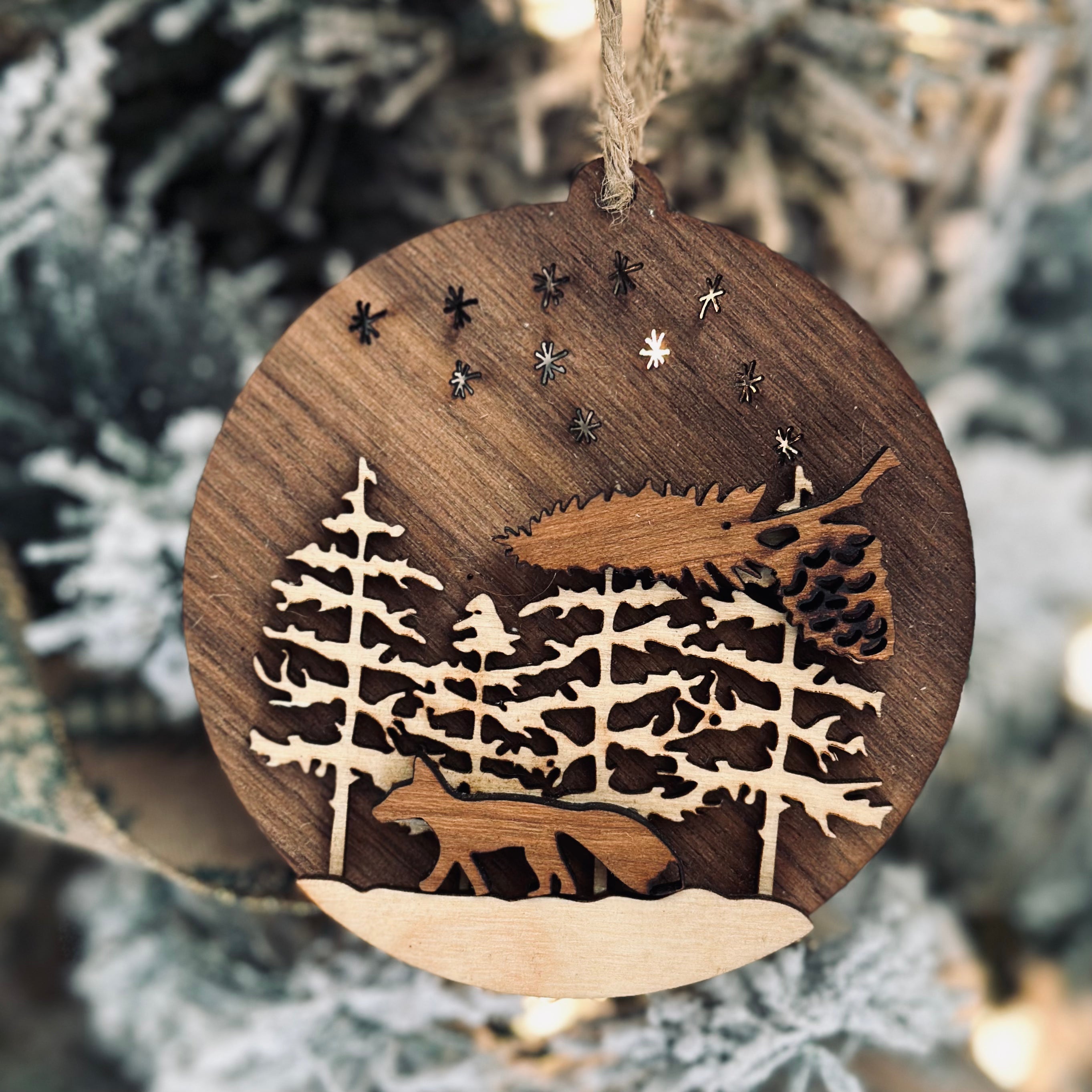 Large Stag - Layered 3-D Wooden Ornament Collection by Acorn & Fox