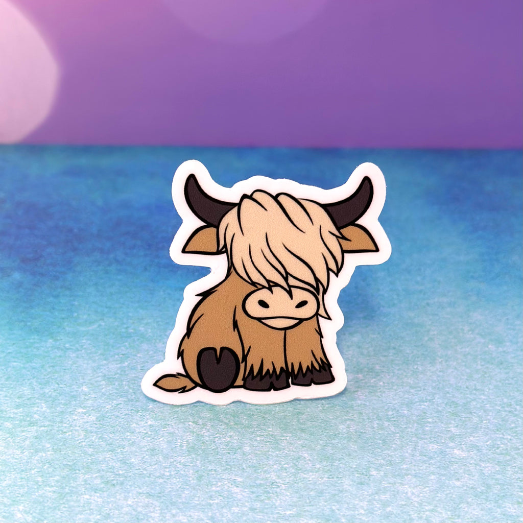 Cute Blond Highland Coo 2" Sticker