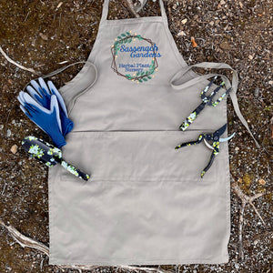 Sassenach Gardens Herbal Plant Nursery Embroidered Gardening Apron - Craftsman and Canvas Style Options