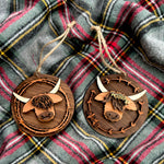 Highland Coo - Layered 3-D Wooden Ornaments by Acorn & Fox