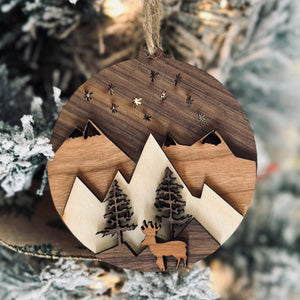 Fox Forest - Layered 3-D Wooden Ornament Collection by Acorn & Fox